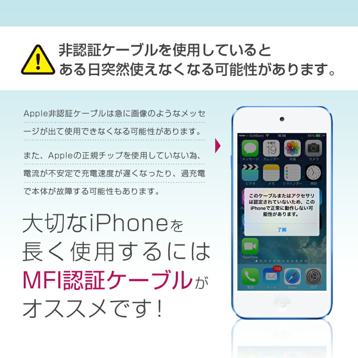 楽天市場 19年改良版 Iphone 充電 ライトニングケーブル 純正品質 Apple Mfi 認証品 アイフォン 充電器 Lightning ケーブル コネクタ 2m 1m 50cm バッテリー Usb 頑丈 断線しにくい Iphone11 X Xs Max Xr 8 8plus Iphone6 Iphone5s Iphone7 アップル Cio