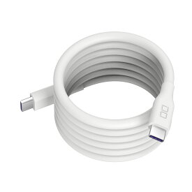 CIO スパイラルシリコンケーブル USB C to C Type-C タイプC 急速充電 iPhone15 iPhone16 ノートPC macbook PD 100w 240w シリコン 断線 柔らかい 1m