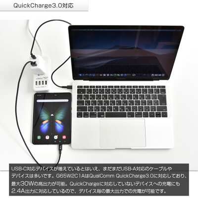 LilNobGaN65W充電器世界最小級3ポートUSBACアダプターUSB-C急速充電器軽量タイプCiPhoneAndroidMacbookProiPadPro