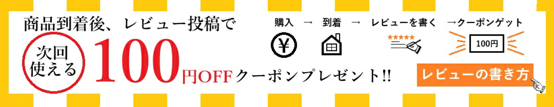 レビュー投稿で100円OFF