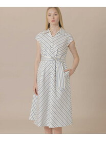 コットンシルクストライプワンピース MACKINTOSH LONDON マッキントッシュ ロンドン ワンピース・ドレス ワンピース ブルー【送料無料】[Rakuten Fashion]