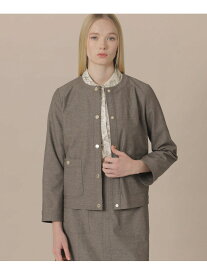 【SALE／20%OFF】コットンリネンブレンドオックスジャケット MACKINTOSH LONDON マッキントッシュ ロンドン ジャケット・アウター ノーカラージャケット グレー ホワイト【RBA_E】【送料無料】[Rakuten Fashion]