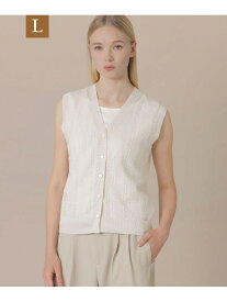 【SALE／37%OFF】【婦人画報4月号掲載】【L】ラスターリネンニットベスト MACKINTOSH LONDON　(L Size) マッキントッシュ ロンドン トップス ニット グレー ベージュ【RBA_E】【送料無料】[Rakuten Fashion]