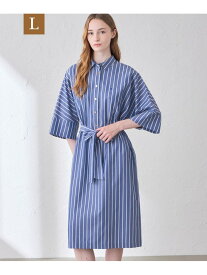 【L】コットンタイプライターストライプワンピース MACKINTOSH LONDON　(L Size) マッキントッシュ ロンドン ワンピース・ドレス ワンピース ブルー オレンジ【送料無料】[Rakuten Fashion]