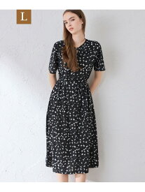 【L】ジオメトリックプリントワンピース MACKINTOSH LONDON　(L Size) マッキントッシュ ロンドン ワンピース・ドレス ワンピース ベージュ ネイビー【送料無料】[Rakuten Fashion]