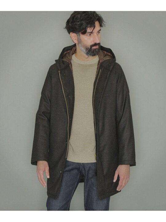 楽天市場】【SALE／22%OFF】ウールサキソニーフーデッドロングダウン 