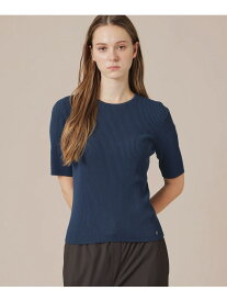 【SALE／25%OFF】【WEB・一部店舗限定】ハイツイストリブコットンプルオーバー MACKINTOSH LONDON マッキントッシュ ロンドン トップス ニット ネイビー ホワイト イエロー【RBA_E】【送料無料】[Rakuten Fashion]