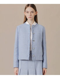 ツイードノーカラージャケット MACKINTOSH LONDON マッキントッシュ ロンドン ジャケット・アウター ノーカラージャケット ブルー【送料無料】[Rakuten Fashion]