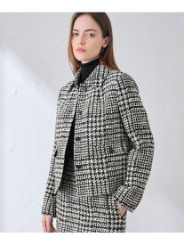 【婦人画報10月号掲載】ツイードステンカラージャケット MACKINTOSH LONDON マッキントッシュ ロンドン ジャケット・アウター その他のジャケット・アウター ブラック【送料無料】[Rakuten Fashion]