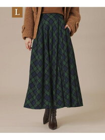 【L】シアーウールチェックスカート MACKINTOSH LONDON　(L Size) マッキントッシュ ロンドン スカート その他のスカート ネイビー レッド【送料無料】[Rakuten Fashion]