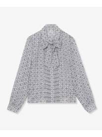 【L】【ANDREW/アンドリュー】バイカラーアンドリュープリントブラウス MACKINTOSH LONDON　(L Size) マッキントッシュ ロンドン トップス その他のトップス ブルー ベージュ【送料無料】[Rakuten Fashion]