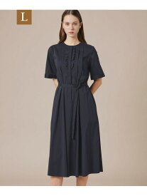 【eclat5月号掲載】【L】コットンナイロンストレッチワンピース MACKINTOSH LONDON　(L Size) マッキントッシュ ロンドン ワンピース・ドレス ワンピース ネイビー ベージュ【送料無料】[Rakuten Fashion]