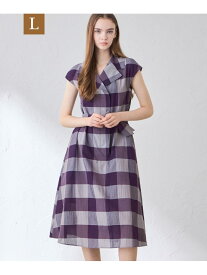 【L】シアーボイルチェックワンピース MACKINTOSH LONDON　(L Size) マッキントッシュ ロンドン ワンピース・ドレス ワンピース パープル ベージュ【送料無料】[Rakuten Fashion]