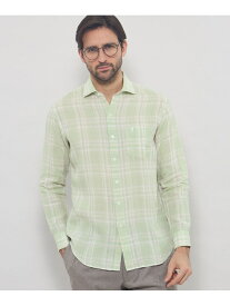 【SALE／33%OFF】リネンチェックワイドカラーシャツ MACKINTOSH LONDON マッキントッシュ ロンドン トップス シャツ・ブラウス ブルー グリーン【RBA_E】【送料無料】[Rakuten Fashion]