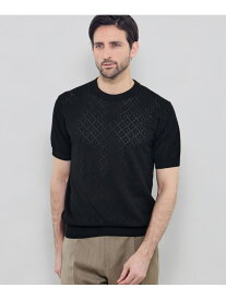【SALE／32%OFF】【LEON掲載】ランダムアイレットニットTシャツ MACKINTOSH LONDON マッキントッシュ ロンドン トップス ニット ブルー ブラック【RBA_E】【送料無料】[Rakuten Fashion]