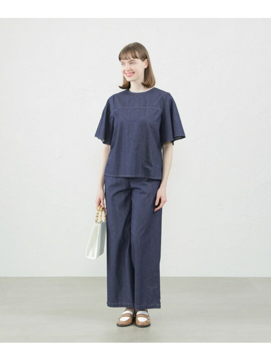 楽天市場】【SALE／25%OFF】フレアスリーブライトデニムブラウス 