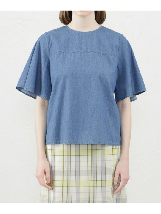 楽天市場】【SALE／25%OFF】フレアスリーブライトデニムブラウス 