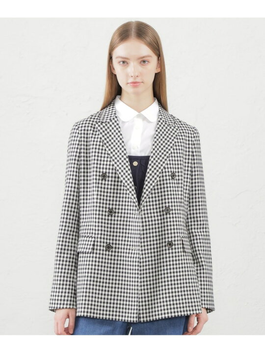 楽天市場】【SALE／34%OFF】ギンガムチェックダブルブレストジャケット 