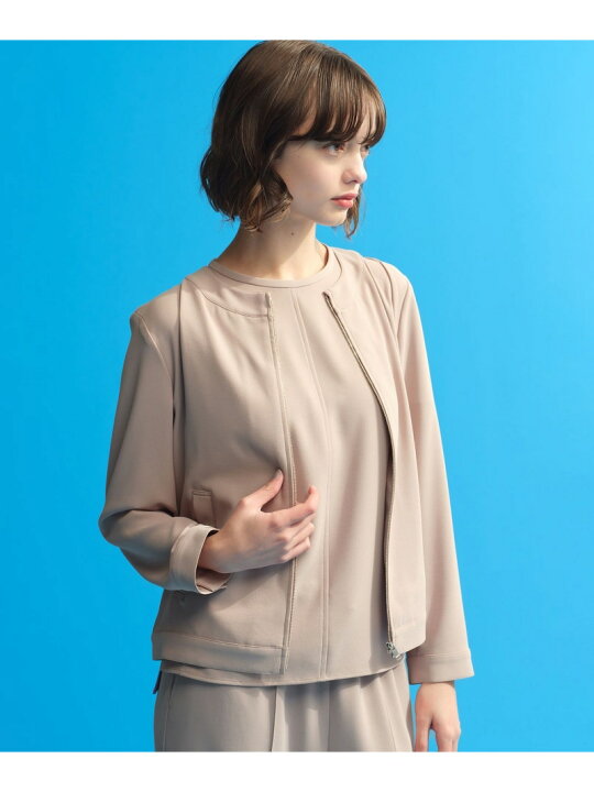 楽天市場】【SALE／20%OFF】バックサテンノーカラージップジャケット 