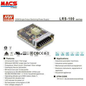 �������� LRS-100-24 ����AC100/200���p �o��DC24V 100W �X�C�b�`���O�p���[�T�v���C�@���E��O�ʂ̃V�F�A�@MEANWELL�@150W��300W�̂ݖ{�̑��ʂ�100/200�̓��͓d���ؑցi100W�ȉ��͐ؑւ������t���[) �~��