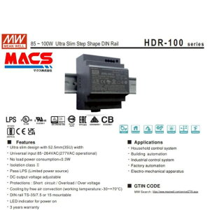  HDR-100-24 AC100/200p oDC24V 100W XCb`Op[TvC EOʂ̃VFA MEANWELL ~EF XCb`Od@ I IDEC R[Z TDK_