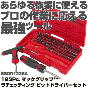 MAC TOOLS�i�}�b�N�c�[���Y�j 123Pc. �}�b�N�O���b�v ���`�F�b�e�B���O 1/4�w�b�N�X�r�b�g�h���C�o�[�Z�b�g SBDR123SA