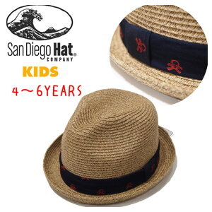 �ySan Diego Hat KIDS�z�T���f�B�G�S�n�b�g�L�b�Y/Paper Fedora With Skull Ribbon Band/�X�J�������{���o���h�t�����܂�n�b�g/�����X�q/�yPBK3212�z/�q���X�q/�y�[�p�[