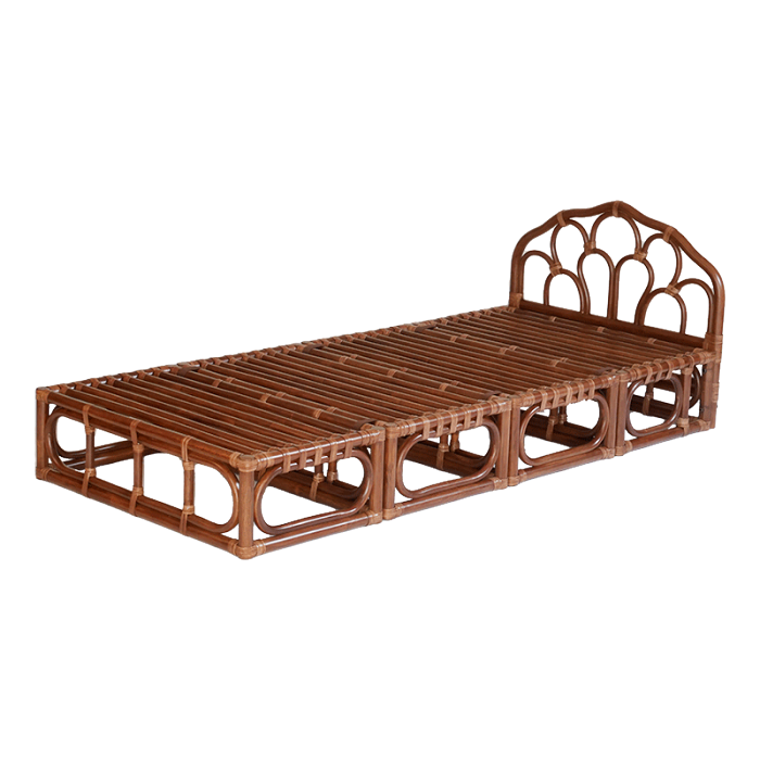 Kazama 籐 ラタン すのこ ベッド ラタンベッド 籐ベッド シングルサイズ シングル すのこベッド 折りたたみ 分割 セパレート