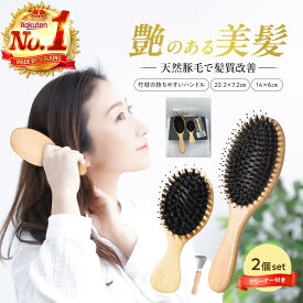 【最大500円OFFクーポン+P5倍 1/20限定】ヘアブラシ 豚毛 パドルブラシ 2本セット マッサージ 頭皮マッサージ ヘアーブラシ クシ くし 櫛 ミニサイズ 艶 静電気防止 ヘッドスパ ギフト ラッピング プレゼント プレゼント