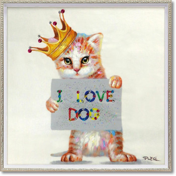 ユーパワー オイルペイントアート「I LOVE DOG(M)」 OP-18036-