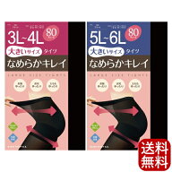大きいサイズ なめらか タイツ 1足組 80デニール 送料無料 ネコポス ZTB84L ZTB86L サポートタイプ 抗菌…