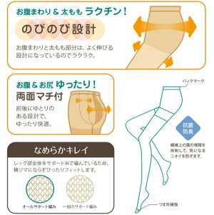 大きいサイズなめらかパンスト(1足組)【メール便で送料無料】【日本製】ホワイトデー母の日サポートタイプ抗菌防臭安い激安人気おすすめむくみらくちん両面マチ付きポイント消化3L4L5L6L7L8L