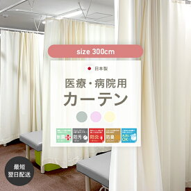 [全品10％OFF×25日限定クーポン＋P10倍20時～4H]病院 医療 カーテン 診療所 接骨院 整骨院 鍼灸院 サロン エステサロン ベッドまわり 間仕切り 防炎カーテン 日本製 制菌 防臭 防汚 洗える 日本製 オールインワン 既製 巾300cm CSZ