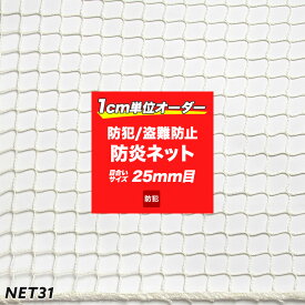 [全品10％OFF×25日限定クーポン＋P10倍20時～4H]防犯ネット 盗難防止ネット 網 みまも～る 【NET31】 25mm目 幅301～400cm丈101～200cm サイズオーダー 閉店後 店舗 防犯対策 侵入防止対策 陳列棚 商業ビル テナントショップ バゲッジネット ホールドネット JQ