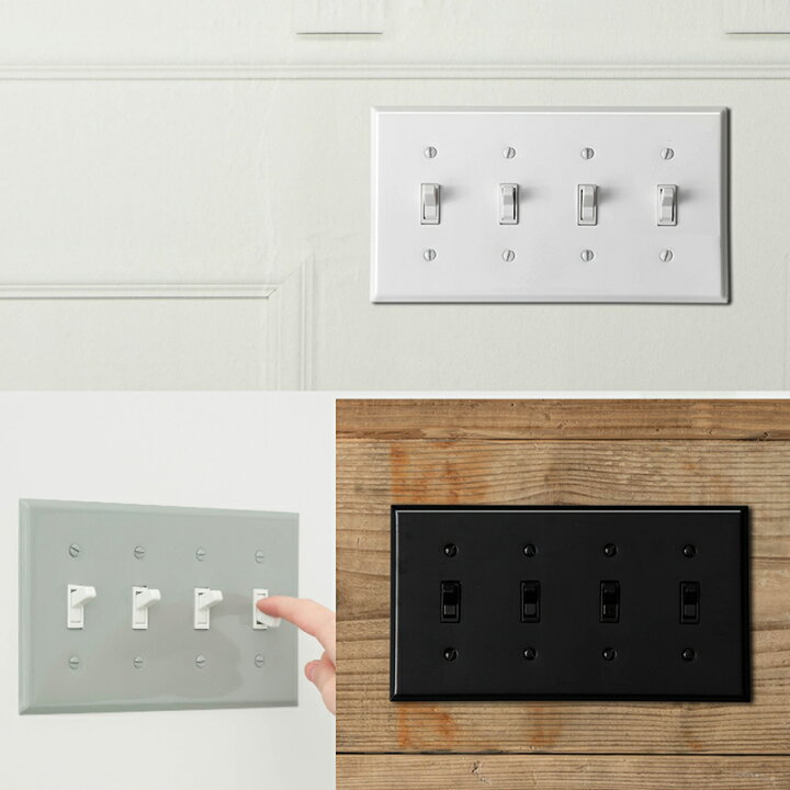 楽天市場 全品ポイント10倍 1日限定 アメリカンスイッチ 4口スイッチプレート スチール Diyパーツ インテリア雑貨 雑貨 おしゃれ かっこいい カフェ風 海外 外国 Jo184 Jo185 4口スイッチプレート スチール カーテン インテリア Diy 窓際貴族