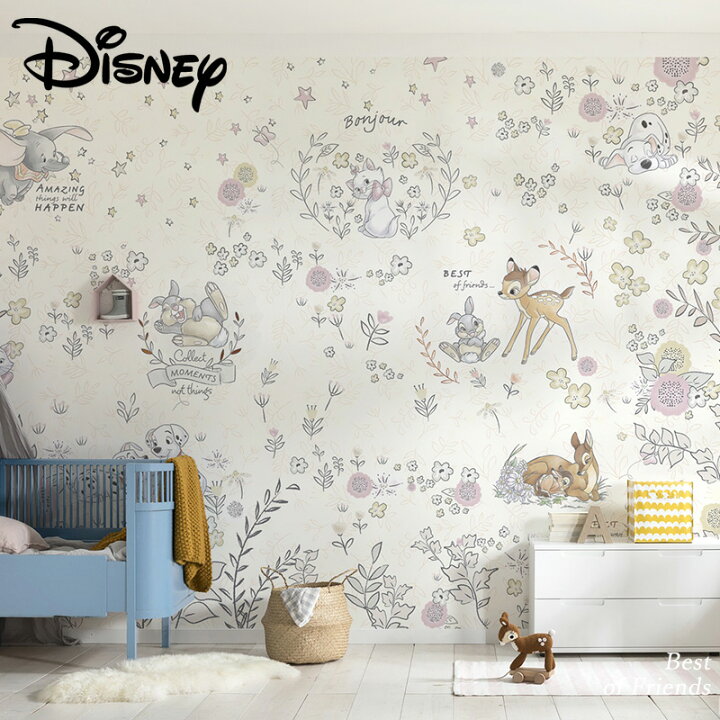 楽天市場 壁紙 輸入壁紙 インポート壁紙 ディズニー Disney Disney ダンボ バンビ マリー 粉のり付 紙 おしゃれ クロス ドイツ製 店舗 内装 補修 リビング トイレ 玄関 リフォーム ウォールペーパー コマー Best Of Friends 8 4023 友安製作所 Csz カーテン インテリア