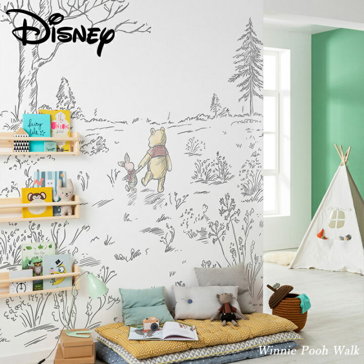 楽天市場 全品1000円offクーポン対象 壁紙 クロス 輸入壁紙 インポート壁紙 ディズニー Disney おしゃれ 張り替え はがせる糊が使える 補修 コマー ディズニー Winnie Pooh Walk ウィニープーウォーク Iadx4 043 Csz カーテン インテリア Diy 窓際貴族