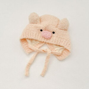 ベビー ニット帽 秋冬 耳付け キッズ もこもこ キッズ帽子 子供 男女兼用 豚 ベビー帽子 ふわふわ 裏ボア 韓国子供服 動物 着ぐるみ 小学生 お出かけ ジュニア 可愛い カジュアル 写真 防寒