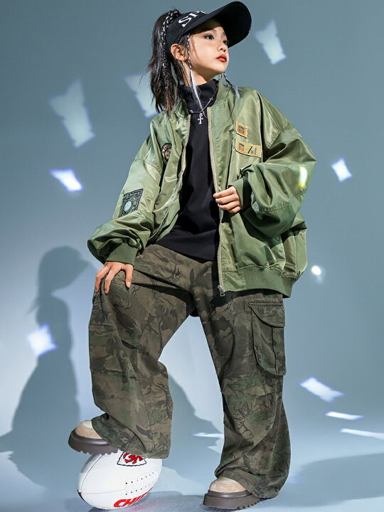 楽天市場】フライトジャケット 迷彩 キッズダンス 衣装 普段着 キッズ 