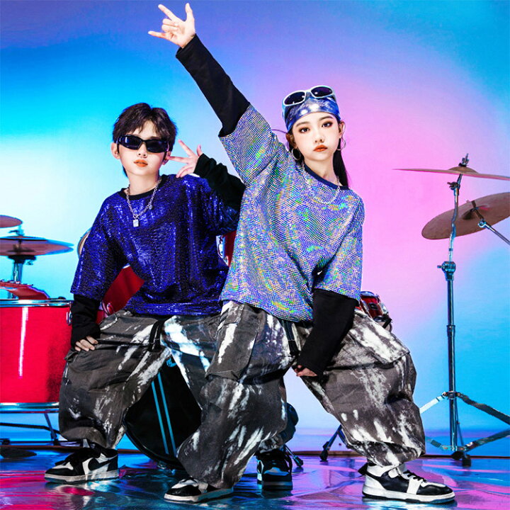 楽天市場】スパンコール 音楽会 演出服 練習着 ロックダンス 衣装 