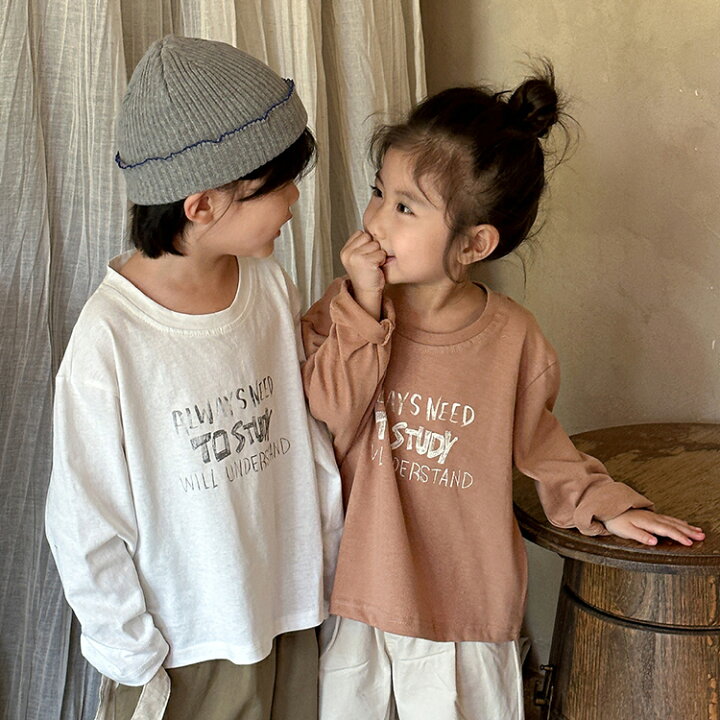 楽天市場】24新作 英字 キッズ ロンt 女の子 綿100% 長袖tシャツ 