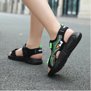 サンダル キッズ ジュニア 男の子 歩きやすい 子供靴 おしゃれ シューズ 子供用 スポーツサンダル 17.5 18.5 20 21.5 22.5 23.5 24.5 25.5cm ビーチサンダル グリーン ブルー 子ども アクアシューズ アウ