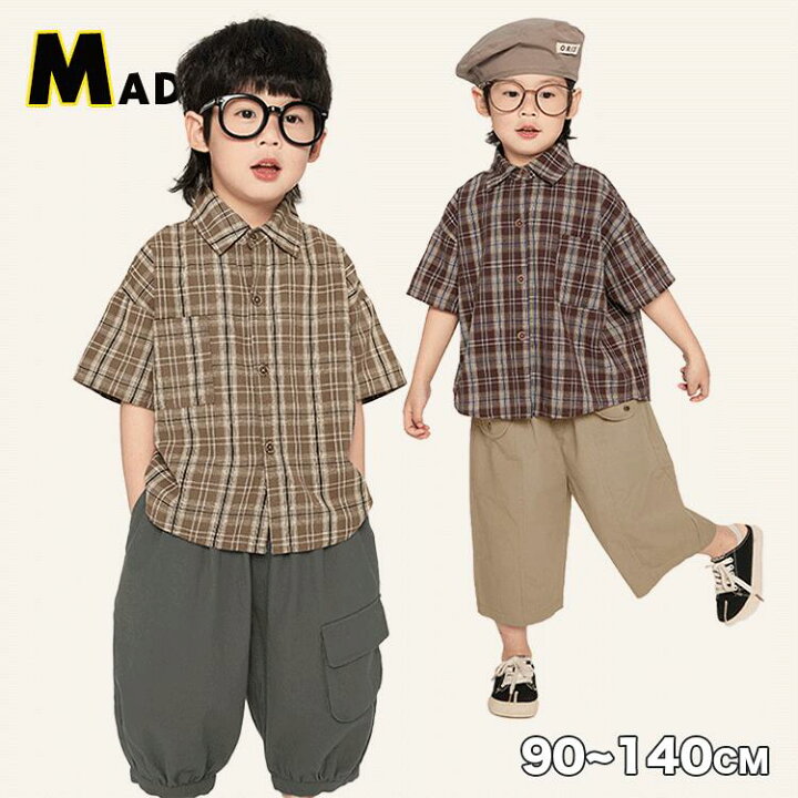 楽天市場】キッズ トップス 男の子 夏服 子ども Tシャツ 半袖 チェック 