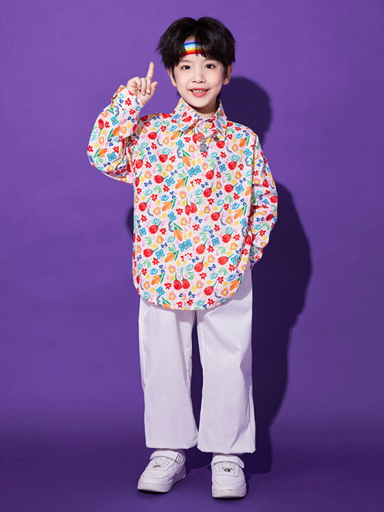 楽天市場】花柄 総柄シャツ 前開きシャツ カジュアルセット 団体服 