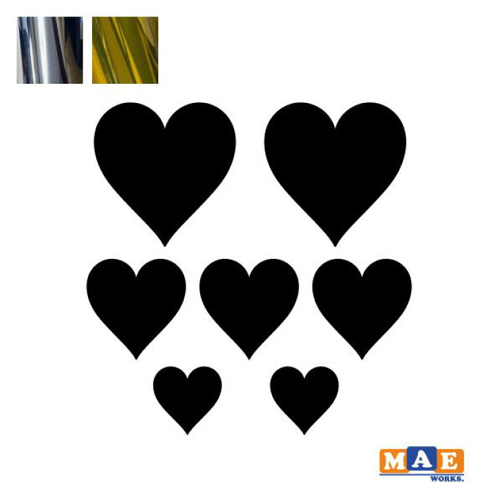 楽天市場 金銀メッキカラー ハート マーク カッティングステッカー シンプル おしゃれ かわいい キュート シール 車 ヘルメット アウトドア 傷隠し キズかくし スマホ ケース スノーボード 事務用品 ワンポイント マエワークスオリジナル Mark 04m ステッカー 看板の