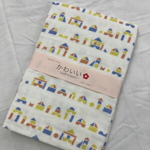 コンパクトバスタオル約55×115cmガーゼタオル薄手赤ちゃんベビーガーゼ片面ギフトプレゼントかわいいタオル福袋子ども乾きやすい夏おすすめ日本製つみき柄子供サイズ薄手ガーゼパイル2025