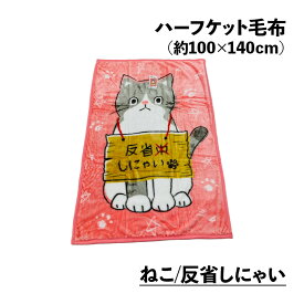 ハーフケット毛布 アニマル いぬ犬 ねこ猫 ハーフサイズ 約100×140cm あったか オフィス 子供用 動物柄 わくわくあにまる 2025