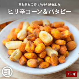【SALE限定 10％OFFクーポン有】前田家 ピリ辛コーン＆バタピー チリ味ミニコーン ピーナッツ 落花生 バタピー ビール ハイボール 晩酌 肴 おつまみ おやつ スナック お菓子 宅飲み 落花生 家庭用 メール便 送料無料 MAEDAYA