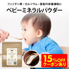 【セール限定 15％OFFクーポン有】前田家 ベビー ミネラル パウダー 赤ちゃん サプリメント 健康食品 幼児 サプリ フェリチン鉄 鉄分 カルシウム 亜鉛 栄養補助 添加物不使用 ベビーフード 離乳食 ミルク みるく 鉄 粉末 乳幼児 幼児食 成長期 子ども 送料無料