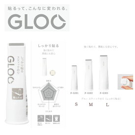 しっかり貼れる グルースティックのり GLOO S M L 糊 厚紙 強粘着 携帯用 ケースがシンプルでかっこいい オフィス 工作 図工にも最適 コクヨ